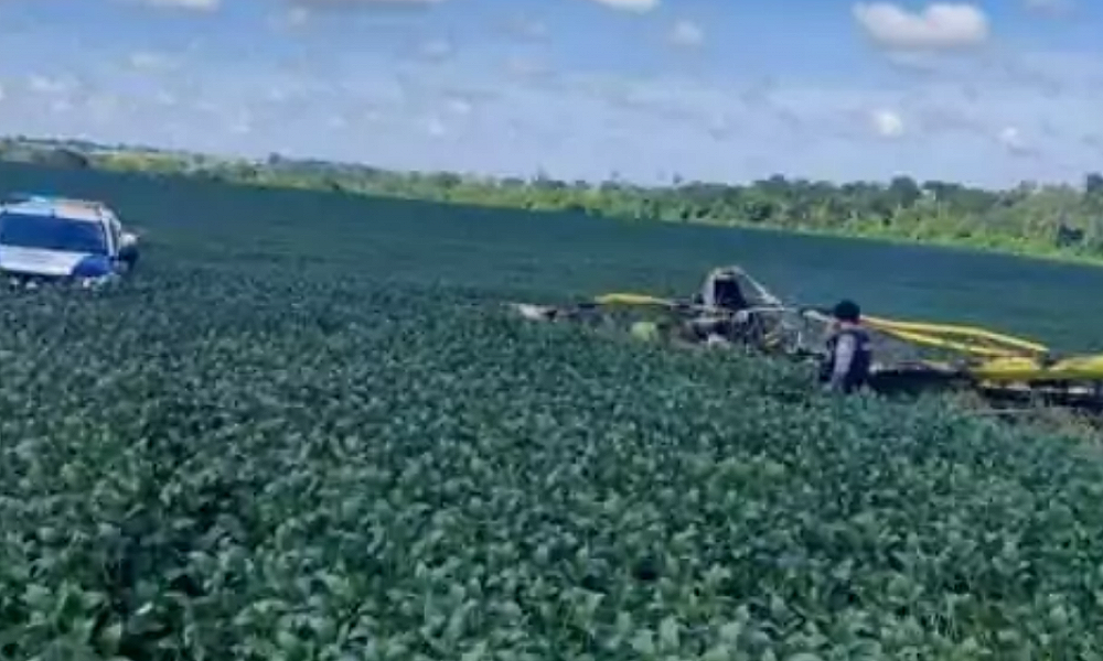 Piloto morre carbonizado em acidente com aeronave agrícola em Nova Monte Verde