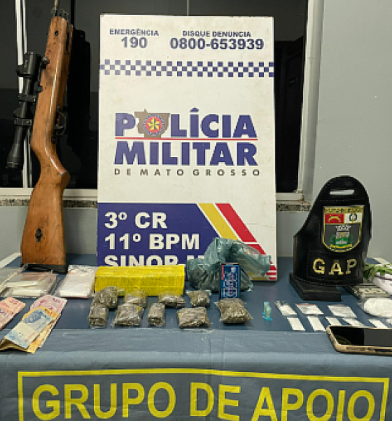 PM prende casal por tráfico de drogas e posse ilegal de arma em Sinop
