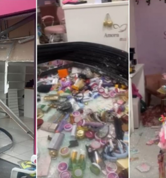 Homem invade loja da ex-esposa com carro e provoca destruição em Cuiabá