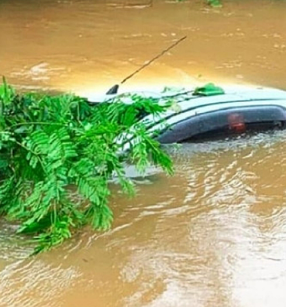 Mulher morre após veículo cair em rio em Guarantã do Norte; Passageiro está em estado grave