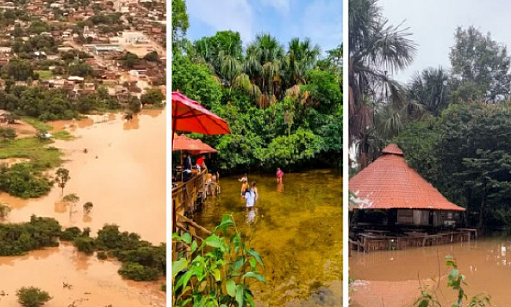 Temporal alaga Balneário Estivado e causa estragos em Nobres