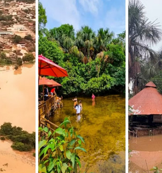 Temporal alaga Balneário Estivado e causa estragos em Nobres