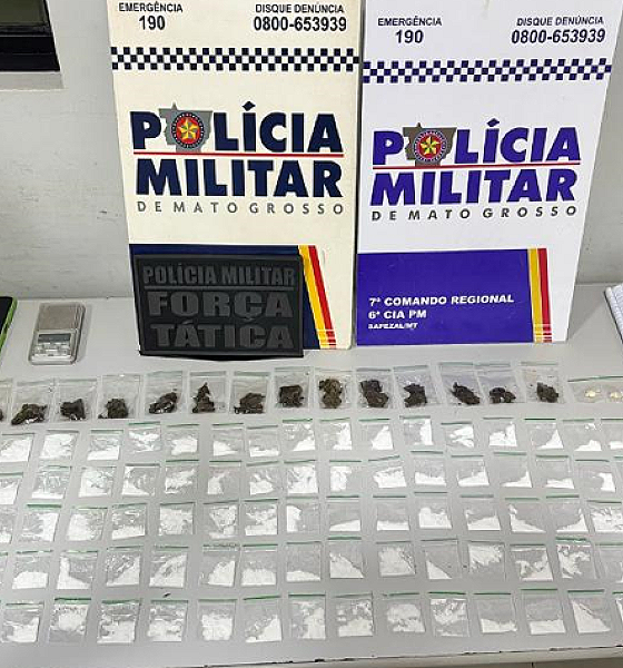 Força Tática prende integrante de facção criminosa com drogas em Sapezal