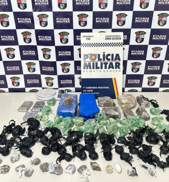 Polícia Militar prende dupla ligada a facção criminosa com drogas na Barra do Bugres