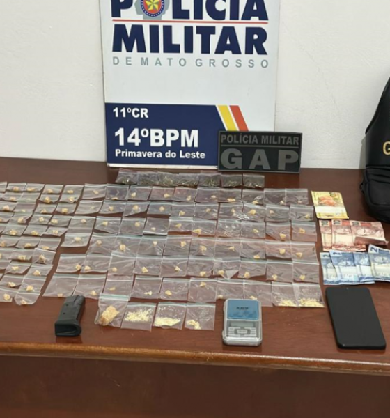 Mulher integrante de facção criminosa é presa com drogas e carregador de arma em Primavera do Leste