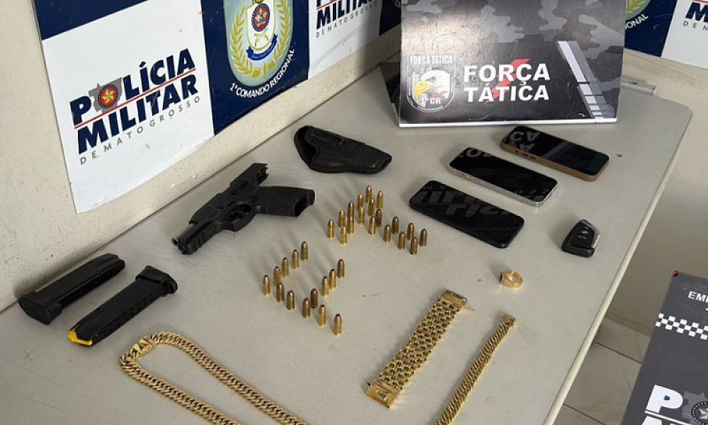 Força Tática prende homem com arma e munições em Cuiabá