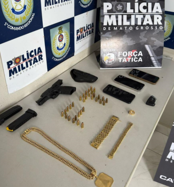 Força Tática prende homem com arma e munições em Cuiabá