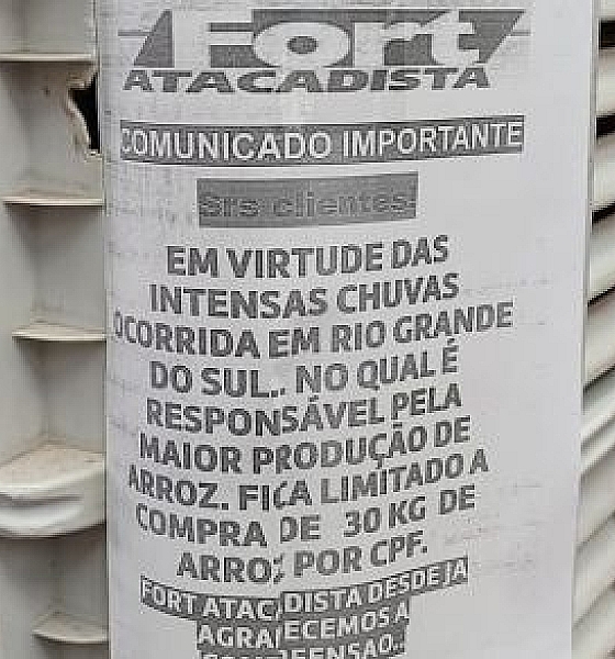 Atacadista de Cuiabá limita compra de arroz, mas associação nega orientação