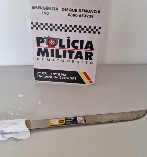 PM prende suspeito de ter atacado jovem com facão em Tangará da Serra