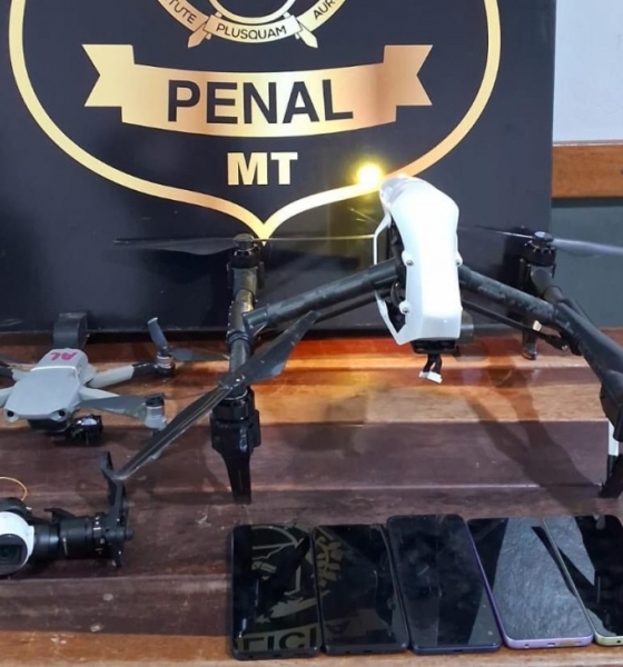 Policiais penais abatem mais dois drones e evitam entrada de cinco celulares em penitenciária