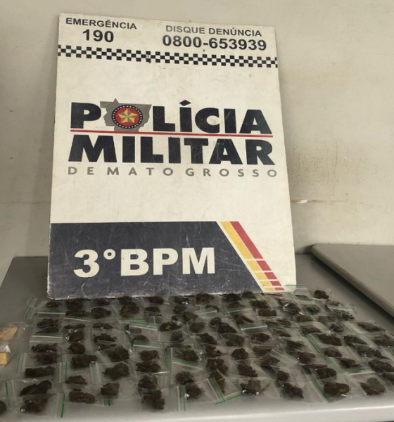 Homem é preso com mais de 100 porções de drogas em Cuiabá