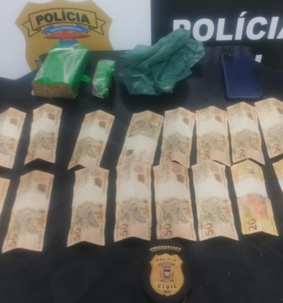 Polícia Civil prende traficante com porções de maconha e valores em dinheiro em Matupá