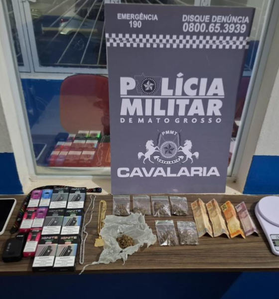 Homem é preso com porções de maconha e cigarros eletrônicos em Lucas do Rio Verde