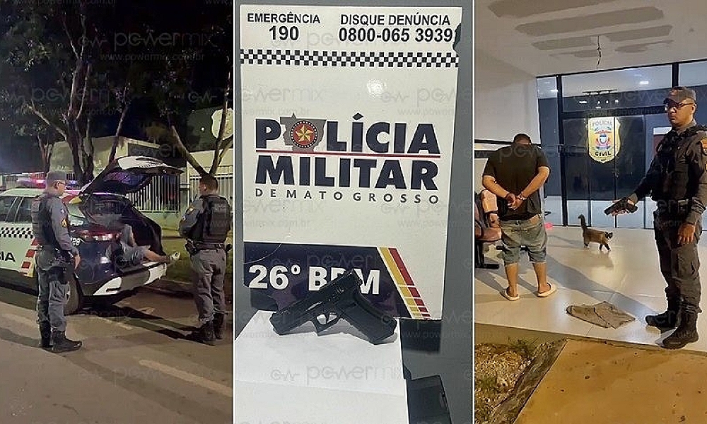 Suspeito é preso por intimidar grávida com réplica de arma em Nova Mutum, MT