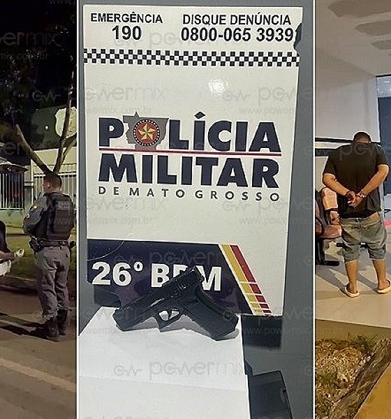 Suspeito é preso por intimidar grávida com réplica de arma em Nova Mutum, MT