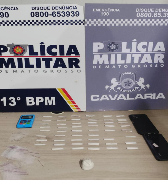 Integrante de facção é preso com 52 porções de cocaína em bar de Lucas do Rio Verde