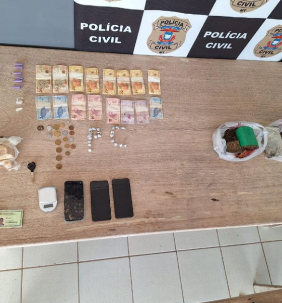 Polícia Civil prende duas pessoas por tráfico de drogas em Cotriguaçú