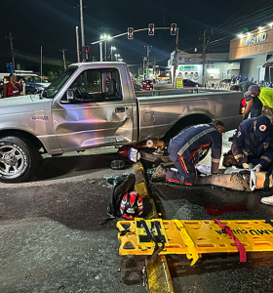 Motociclista de 19 anos é atropelado por caminhonete em travessia ilegal em Cuiabá