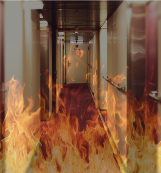 NAVIO DE CRUZEIRO PEGA FOGO 400 PESSOAS A BORDO NA ESPANHA