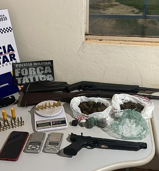 Dupla é presa por tráfico de drogas e porte ilegal de armas em Brasnorte