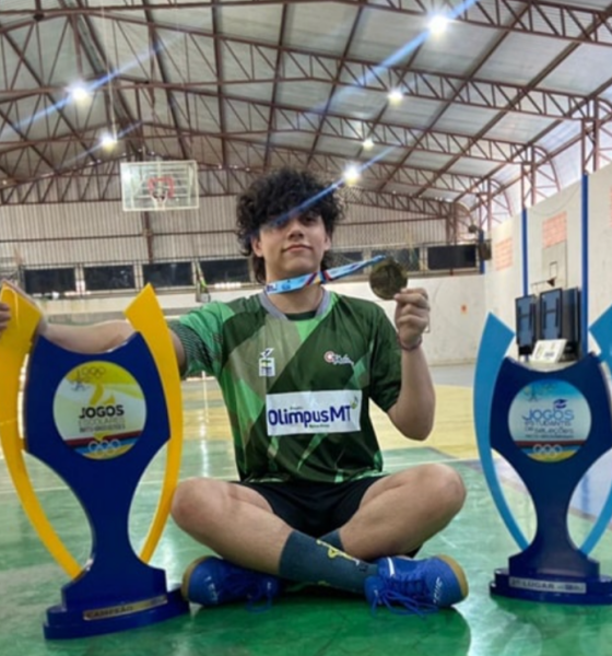 CAMPEÃO | ESTUDANTE DA ESCOLA PINDORAMA DE RONDONÓPOLIS VENCE ESTADUAL DE TÊNIS DE MESA