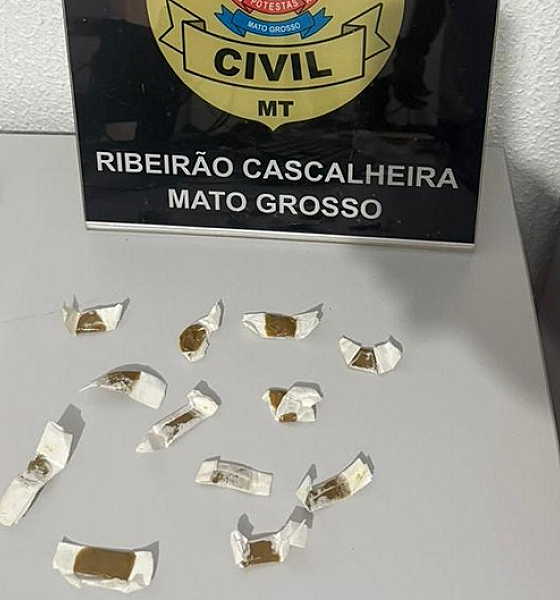 Traficante flagrado com porções de haxixe ice é preso pela Polícia Civil em Ribeirão Cascalheira