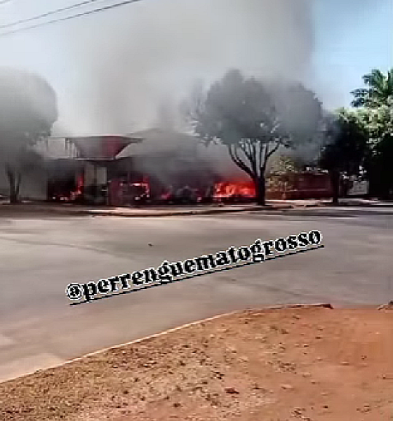 Mercado é consumido por incêndio de grandes proporções em Lucas do Rio Verde