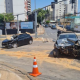 Coliso em cruzamento movimentado deixa trs feridos na Capital