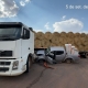 Caminhonete atinge carreta e motorista fica ferido na MT-485