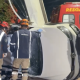 Veculo capota aps coliso em cruzamento movimentado de Sinop