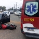 Corpo de Bombeiros socorre motociclista aps coliso em cruzamento