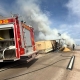 Corpo de Bombeiros controla incndio em carreta carregada com soja na BR-364