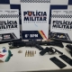 Pol�cia Militar prende tr�s faccionados suspeitos por homic�dio e apreende submetralhadora e rev�lver