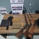 Pol�cia Militar apreende tr�s espingardas e 93 muni��es em distrito de Itiquira