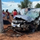 Ultrapassagem malsucedida termina com carro destru�do e cinco feridos no interior de MT