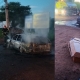 Inc�ndio destr�i carro funer�rio durante traslado de corpo no Trev�o, em Rondon�polis