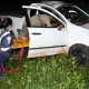 Carro capota no Anel Virio aps ser fechado por outro veculo em Rondonpolis
