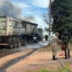 Incndio consome caminho na BR-163 em Sorriso