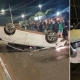 Veculo capota aps coliso em avenida de Nova Mutum