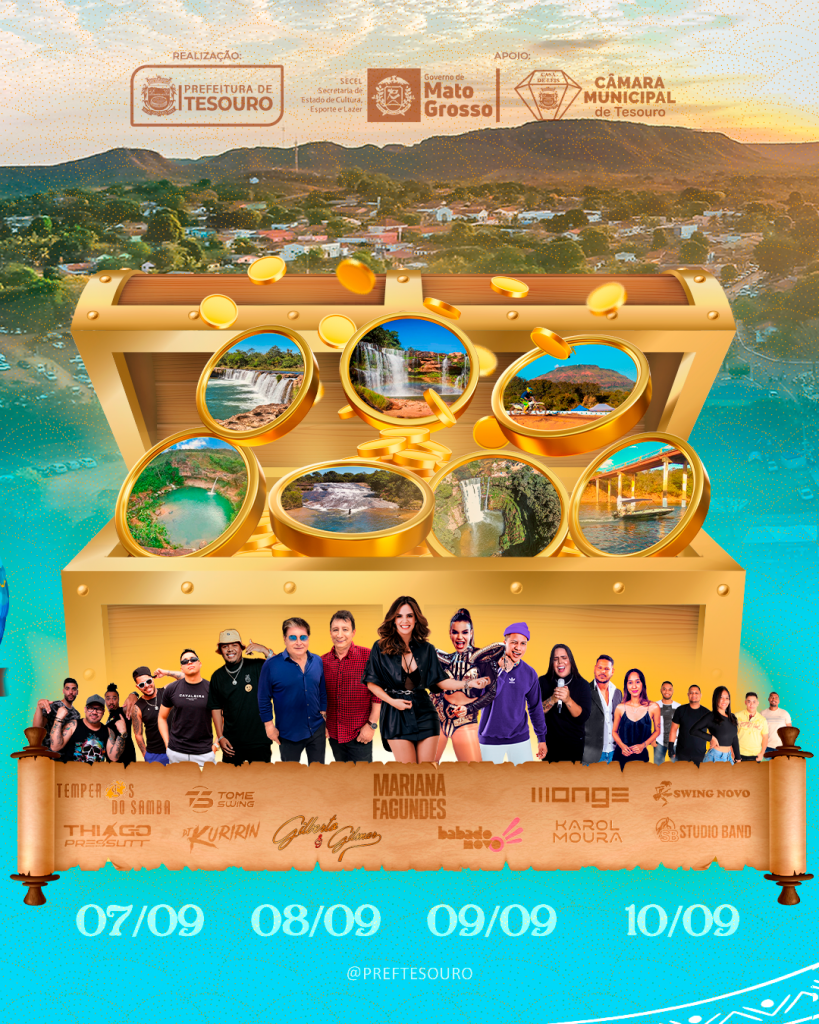 Festival de praia de Tesouro tem nova data a partir deste ano e quatro shows nacionais 