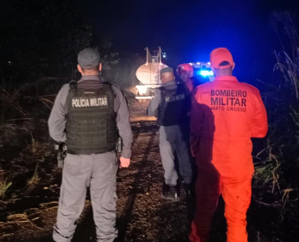 Bombeiros d�o voz de pris�o a homem que ateava fogo em terreno de Paranatinga