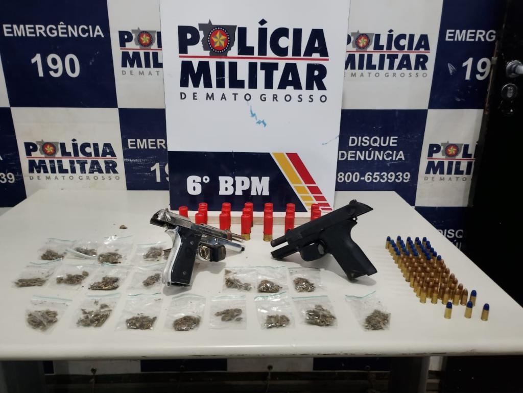 Polcia Militar detm sete faccionados e apreende drogas, armas e munies em Cceres