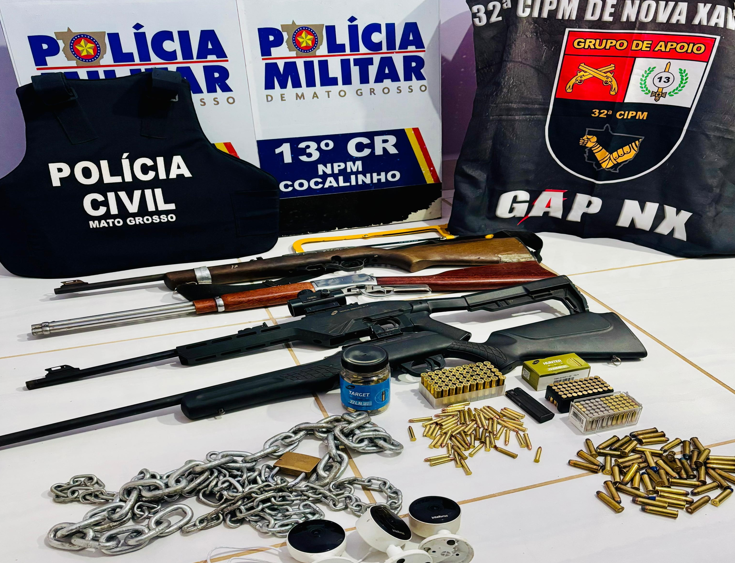 Policiais de MT frustram 57� invas�o de terras, prendem seis suspeitos e apreendem arsenal de armas
