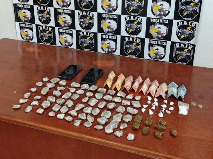 For�a T�tica prende dois homens com 92 por��es de drogas em Primavera do Leste