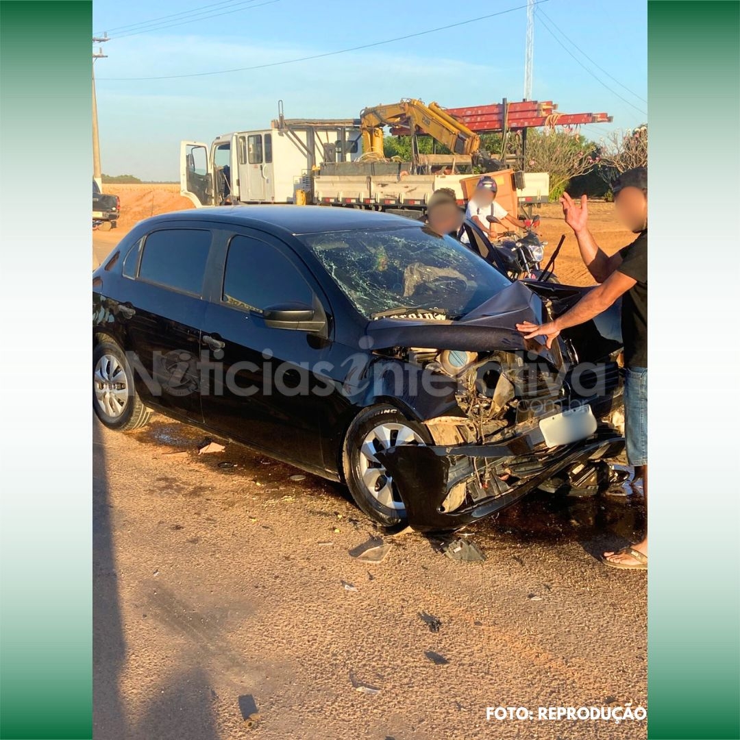 Colis�o entre carro de passeio e carreta mobiliza socorro no interior de MT