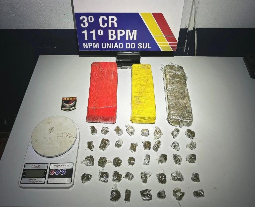 Pol�cia Militar localiza tabletes e por��es de entorpecentes enterrados em zona rural de Uni�o do Sul