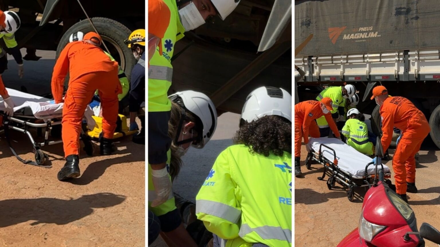 Motociclista se fere ao tentar ultrapassagem e colidir com caminh�o 