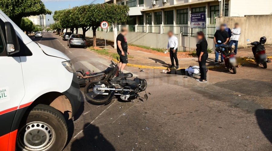 Colis�o entre motos deixa dois feridos em Rondon�polis