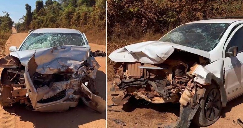 Coliso provocada por nuvem de poeira deixa trs feridos em estrada rural de Nova Mutum