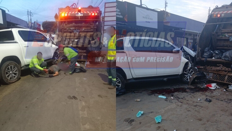 Motorista bateu na traseira do caminh�o de lixo e matou o trabalhador da coleta em Chapada dos Guimar�es